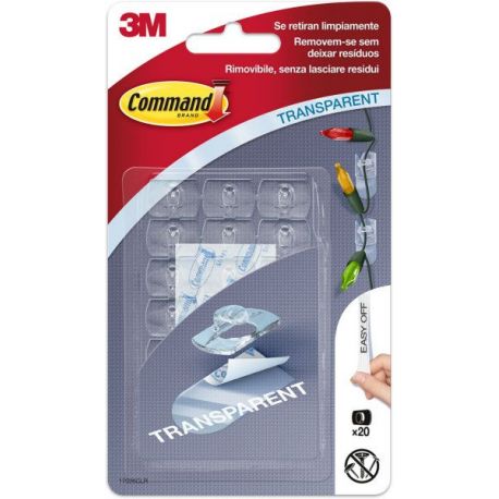 Gancho Command Transparente Miniclips Decoracion 3M