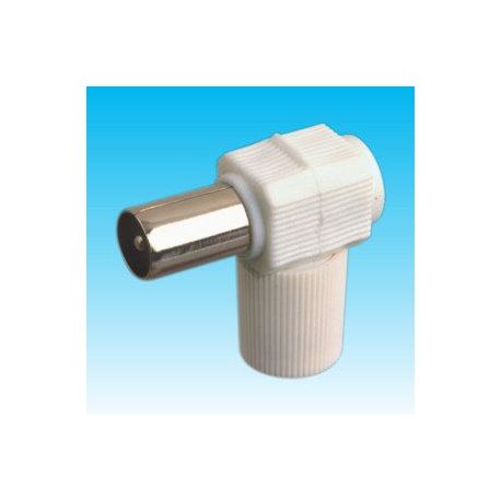 Conector Tv Acodado Blanco 25 Unidades