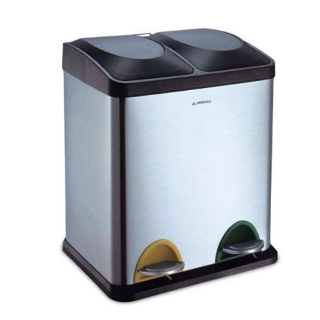 Cubo Cocina Inoxidable Step Bin 2 Compartimentos 30 L