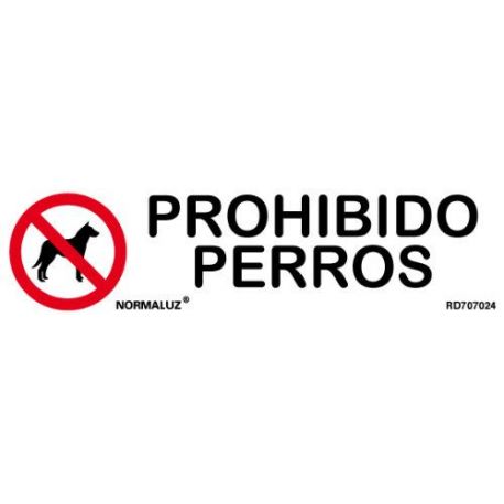 Señal Prohibido Perros Inoxidable Adhes 5X20Cm