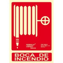 Señal Pvc Boca de Incendio Luminiscente 21X30 Cm