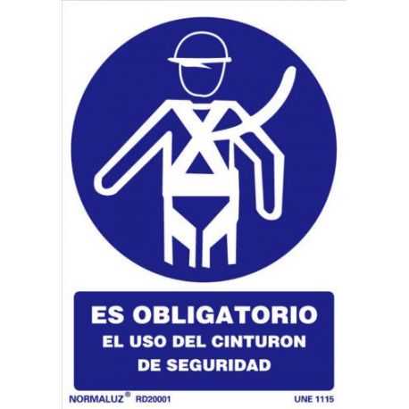 Señal Pvc Obligatorio Uso Cinturon Seguridad 21X30