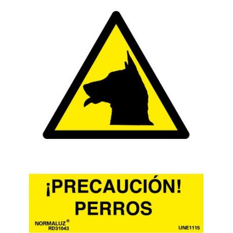 Señal Pvc Precaucion Perros 30X40 Cm