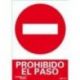 Señal Pvc Prohibido El Paso Coches 21X30 Cm