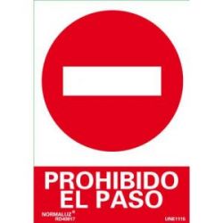 Señal Pvc Prohibido El Paso Coches 21X30 Cm