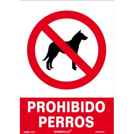 Señal Pvc Prohibido Perros 21X30 Cm