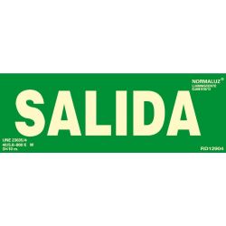 Señal Pvc Salida Luminiscente 10,5X30 Cm