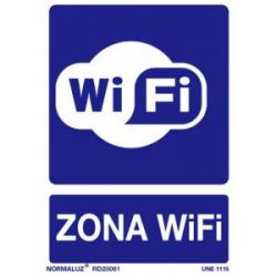 Señal Pvc Zona Wifi 21X30 Cm