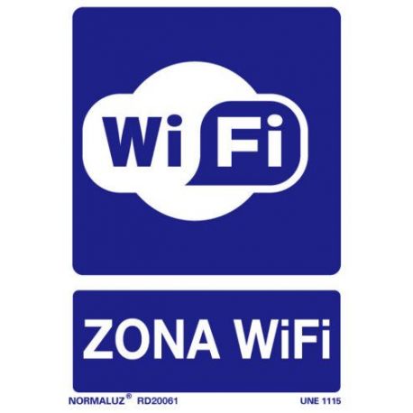 Señal Pvc Zona Wifi 21X30 Cm