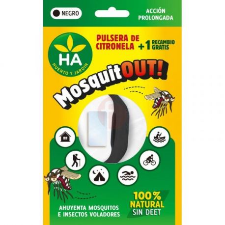 Pulsera Antimosquitos Negra con Recambio de Batlle