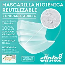 Mascarilla Higiénica Reutilizable con Pinza 2 unidades