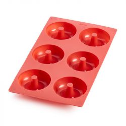 Molde Silicona para Donuts 6 UDS Rojo