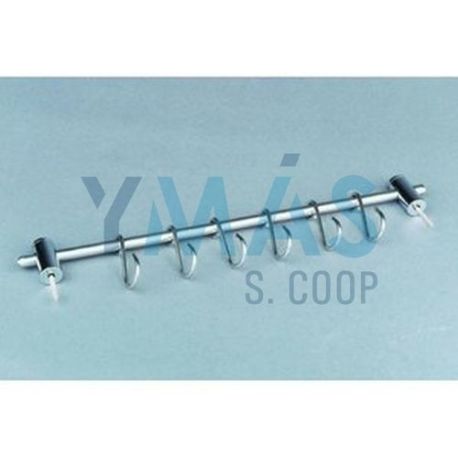 Colgador Barra Pared Inox. 50Cm (10 Ganchos)