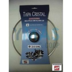 Tapa Cristal Inox Con Válvula 16Cm