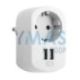 Adaptador Combi 1 Toma 16A 250V + 2Usb 3.15A Blanco