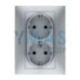 Base Enchufe Doble Toma 16A 250V Alum. Habitat 15