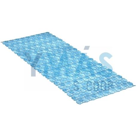 Alfombra Baño Pvc Antideslizante Azul 36X97Cm