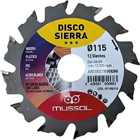 Disco Sierra Multiuso 115 22,2Mm Antiretroceso