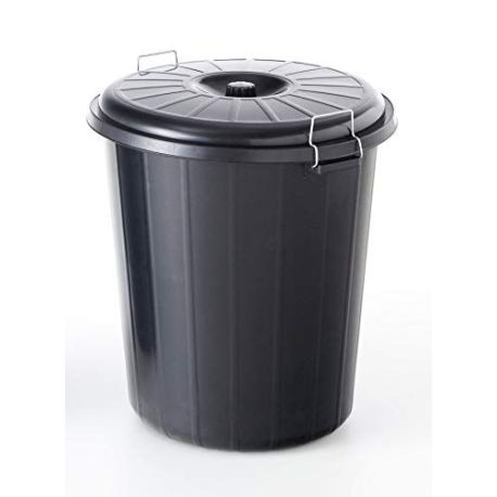 Cubo Basura con Tapa 50L Negro