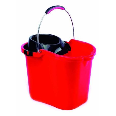 Cubo Fregona Con Escurridor 16L Rojo