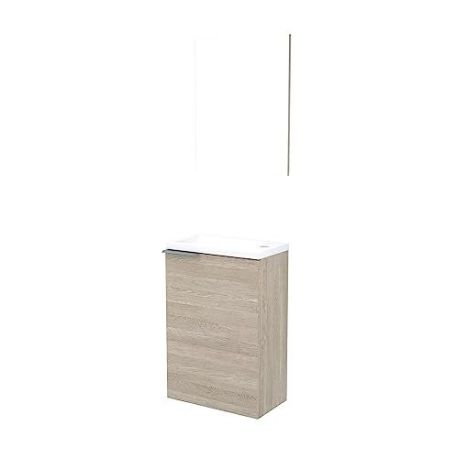 Mueble Baño Compact Espejo Y Lavabo 58X40X22Cm