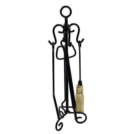 Juego Accesorios Chimenea Argolla 4 Piezas Negro