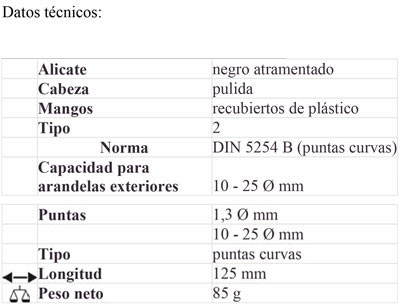 Alicate Exterior Curvo Arandelas